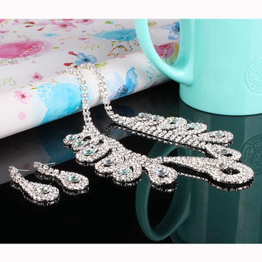 Gifts 4 All - Crystal Bridal Wedding Necklace Set 