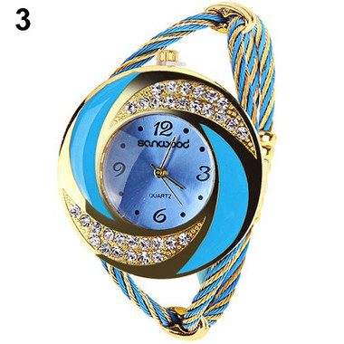 Gifts 4 All, Because of big dial it is easy to read. Crystal design.
Fit Wrist Length approx:4"L
Band Diameter approx: 6mm
Band Material:Wire 