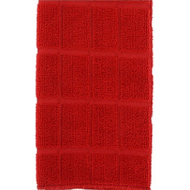 Gifts 4 All, Absorbent polyester towels are a must-have for busy kitchens! They are perfect for drying dishes and keeping work spaces clean, and they have a stylish single-color checked pattern to complement any décor. Also pair well with our other single-color checked kitchen towels for fun and festive color combinations. 
Available in Red, Chocolate and Black colors

