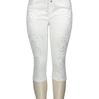 Gifts 4 All - Lace Covered Capri Pant w/ 4 Pockets