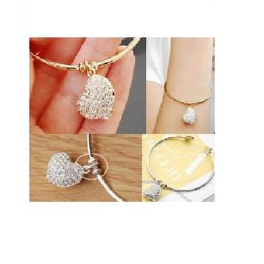 Gifts 4 All - Kids Lovely bracelet Heart Charm Golden or Silver