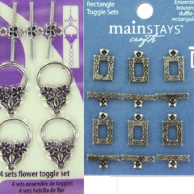 Gifts 4 All 6pc Ornate Square or 4pc Flower Toggle and Clasp Sets