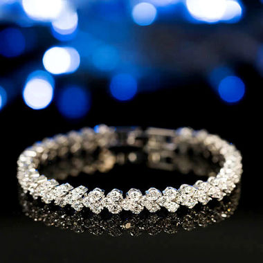 Gifts 4 All - Dazzling Silvertone Crystal Bracelet