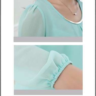 Gifts 4 All, Beautiful top having box pleat at neckline with a golden piece attached. Long sleeves have elastic cuff. 
Available in Peach and Hot Pink Color and 
US size 14
PS: if you are purchasing through UPSELL, please let me know whether you want both in same size and color or different.
