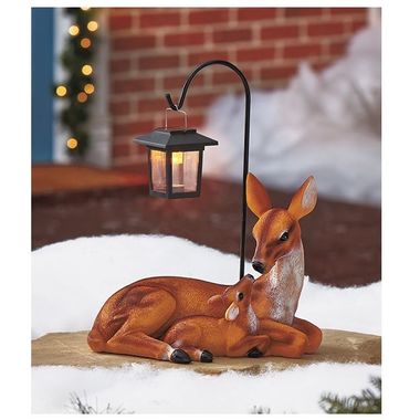 Gifts 4 All Solar Light Patio Decor with Fawn and Momma