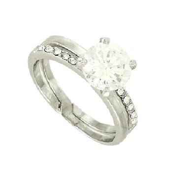 Gifts 4 All, Wedding ring 2 Pieces. Cubic Zirconia Rings are Rhodium Plated. Beautiful Rings set.