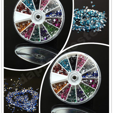 Gifts 4 All, These premium rhinestones are so beautiful, and so affordable, you will never chose another! Each crystal wheel contains 100 crystal of 12 different colors for a total of 1,200 crysals! That is enough glam and glitter to drive others wild.