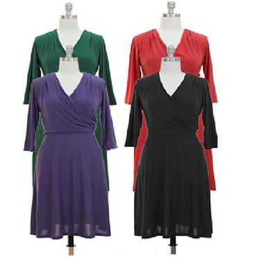 Gifts 4 All - Your Choice Plus Size Overlapping Neck dress