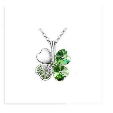 Gifts 4 All - Clover crystal pendant necklace 