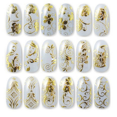 Gifts 4 All, This listing is for 1 sheet of nail sticker which has 12 stickers. Please choose from the pic#4. available in gold, white, Red, Blue or Black Very pretty. Great for weddings. Can be decorated with gems or beads.
Please choose from 4th pic #1--9

