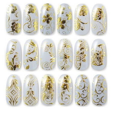 Gifts 4 All, This listing is for 1 sheet of nail sticker which has 12 stickers. Please choose from the pic#4. available in gold, white, Red, Blue or Black Very pretty. Great for weddings. Can be decorated with gems or beads.
Please choose from 4th pic #1--9

