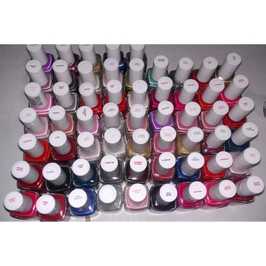 Gifts 4 All, This is from Essie colors
Choose 1 from
As gold as it gets -  (gold thin)
All tide up -  (rust)
Adore a ball -
Armed and ready - 
Buy me a cameo - 
Bobbing for Baubles -  (navy)
Blue Rhapsody - (shimmer sky blue)
Berry Naughty - 
Boxer short -
Beyond cozy - (silver)
Ballet Slippers -  (kind of nude)
Blanc - (white)
Bond with whomever - (lavender)
Carry on -  (burgundy)
Chinchilly -  (like coffee)
Cobalt blue - (-no lable -)
Come Here - (dark orange close to tomato color)
D j play that song - Purple
Don't sweater it - 
Demure vixen - (tan)
Devil's Advocate -  (black plum)
Fiji - 
For the Twill of it -
Greening -  (-no lable -)
Go Ginza -  (Lavender)
Go overboard - (teal)
In stitches - 
Jazzy Jubilant –(Glittery)
Lady like -  (cofee,lavenderish dark
Lilacism -
Licorice -
Leading Lady - 
Limo scene -
Mademoiselle -  nice nude color
Marron -  (-no lable -)
Merino cool - (coffee kind mocha)
Muchi Muchi -
Mink Muffs - 
Mamba -
Marshmallow -
Maximillan strasse her - 
Mind your mittens -
No place like crome - 
No more film - (eggplant Kind of)- 
Naughty Nautical -  (green)
Perka Perfect-  (light blue)
Power cultch -
Pure Pearlfection –
Recessionisla -
Sugar dady -
Spagheth strap -
She's Picture Perfect -
Sable collar -
Sparkle on top - 
She's Pampered -
Smokin hot -1
Shine of the times - 
stylenomics -
size matters - 
Sole Mate -
Sexy devids -
Skirting the issue -
Shearling darling - 
Twin Sweater set -
Tagged to the Top - 
To buy or not to buy -
Vested interest - 
Wicked -
Waltz -
Warm & Toasty Turtleneck - 
Wraped in rubies -
(if any of the names are not available, I will send you similar one in similar color)
13.5mL | 0.46oz
Brand New
As with most neon varnishes, all of these have a satiny finish, so adding top coat is a must in order to have them really stand out.