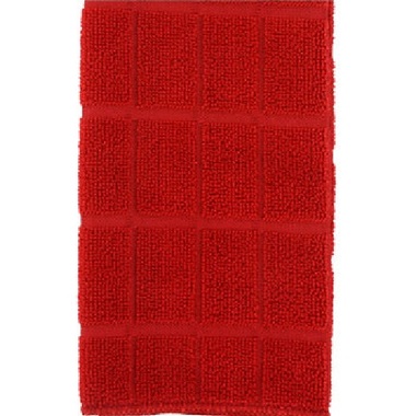 Gifts 4 All, Absorbent polyester towels are a must-have for busy kitchens! They are perfect for drying dishes and keeping work spaces clean, and they have a stylish single-color checked pattern to complement any décor. Also pair well with our other single-color checked kitchen towels for fun and festive color combinations. 
Available in Red, Chocolate and Black colors

