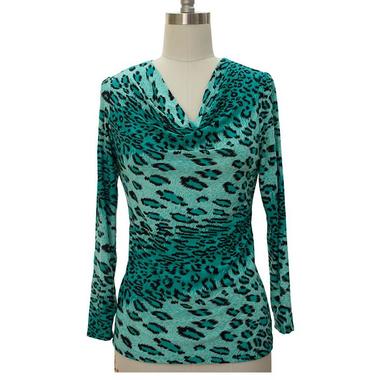 Gifts 4 All - Animal Print Long Sleeve Cowl Neck Top 