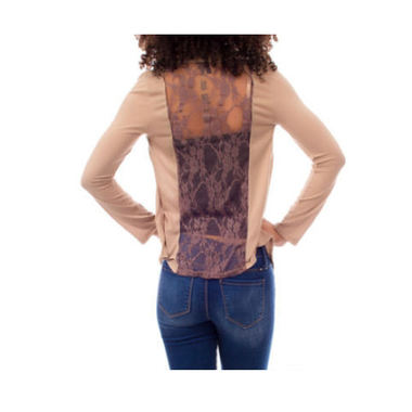 Gifts 4 All Cascade front top with Lace back Brown