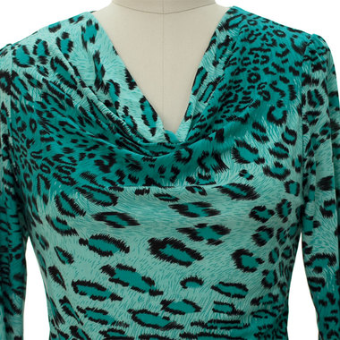 Gifts 4 All - Animal Print Long Sleeve Cowl Neck Top 