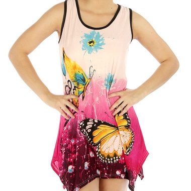 Gifts 4 All, This beautiful top is available in
Fuchsia, Orange, Teal or Yellow in XL/ 2XL
and Lily flower top in XL sizes
Available Colors as shown in pics
Studded Tank Top embellishment, racer back has lace or same fabric on it. Handkerchief style borders.
100% polyester
Very pretty