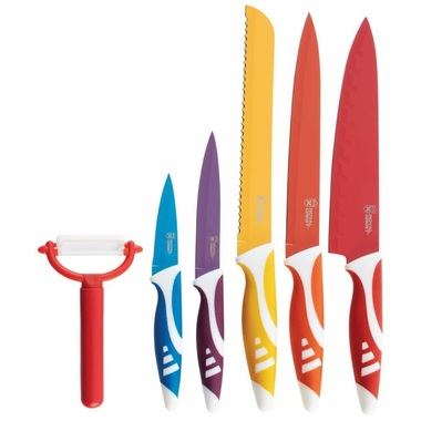 Gifts 4 All - 6pc Stainless Steel Blades Non-Stick Coated Knife Set