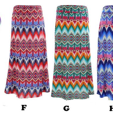 Gifts 4 All - Printed Long Skirt Your Choice of Color