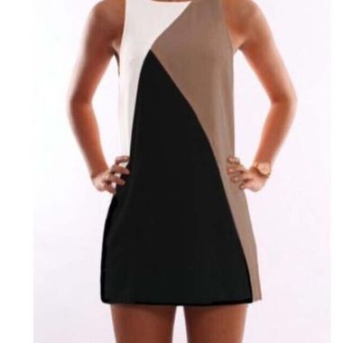 Gifts 4 All - 3 Colored Colorblock Dress 