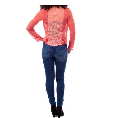 Gifts 4 All Coral Cascading Front Top with Lace Back
