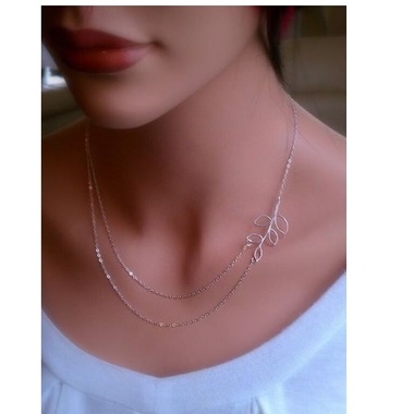 Gifts 4 All Beautiful Silver Tone Double chain leaf necklace