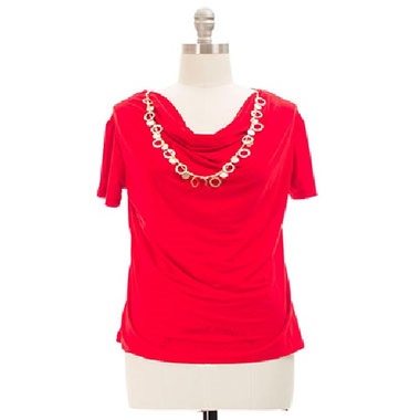 Gifts 4 All - Cowl Neck top with Jewelry Regular Sizes