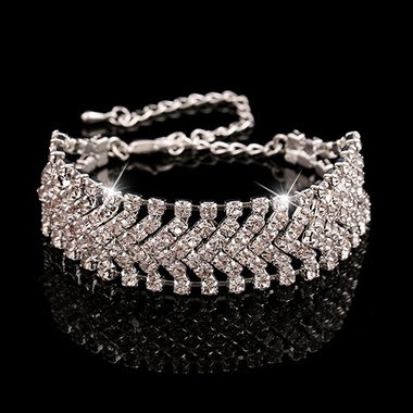 Gifts 4 All - Dazzling Silvertone Crystal Bracelet