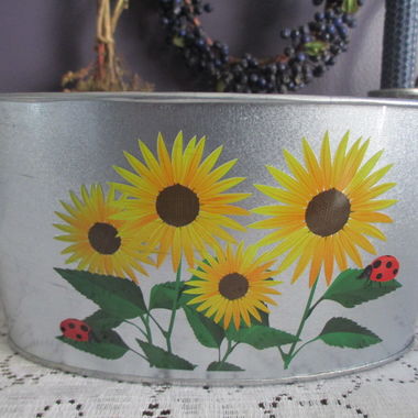 Gifts 4 All 1pc Galvanized Embossed Design Pots