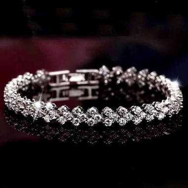 Gifts 4 All - Dazzling Silvertone Crystal Bracelet