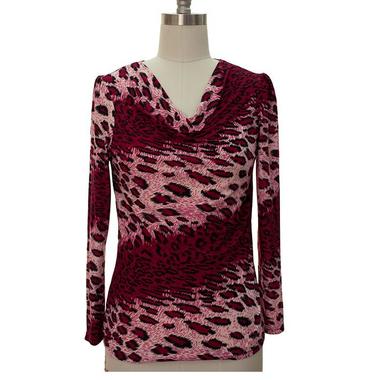 Gifts 4 All - Animal Print Long Sleeve Cowl Neck Top 