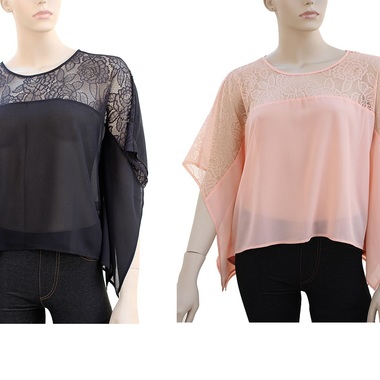 Gifts 4 All - Your Choice Rose design lace poncho top