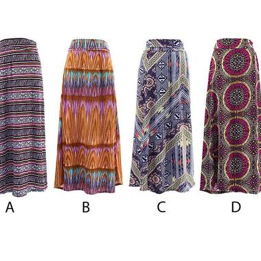 Gifts 4 All - Printed Long Skirt Your Choice of Color