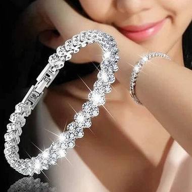 Gifts 4 All - Dazzling Silvertone Crystal Bracelet