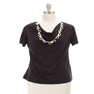 Gifts 4 All - Cowl Neck top with Jewelry Regular Sizes