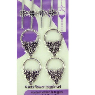 Gifts 4 All - 6pc Ornate Square or 4pc Flower Toggle and Clasp Sets