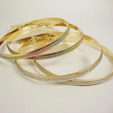 Gifts 4 All - 3" Gold Hoop Earrings With Frosted look
