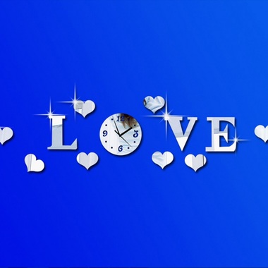 Gifts 4 All - Beautiful Wall Clock Love Sticker 