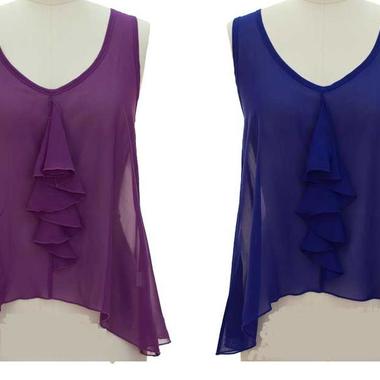 Gifts 4 All - Your Choice of Ruffle chiffon Top - Runs Large