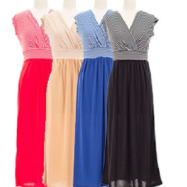 Gifts 4 All - Stripe and Solid Long Dress Your Choice